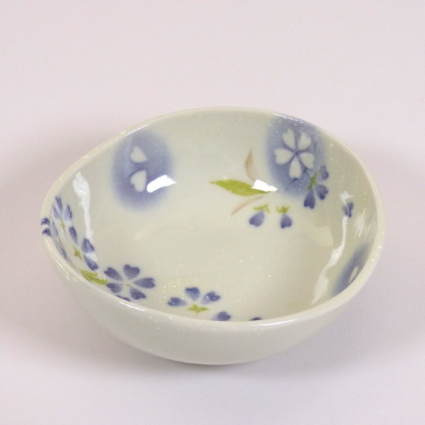 'Petal' porcelain bowl in blue