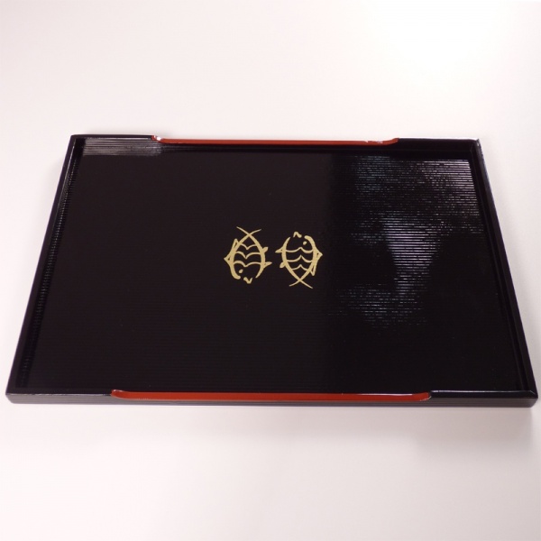 Small black lacquered Japanese serving tray