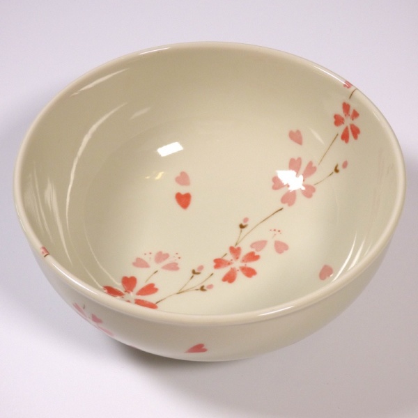 'Sakura' round ceramic bowl with cherry blossom design
