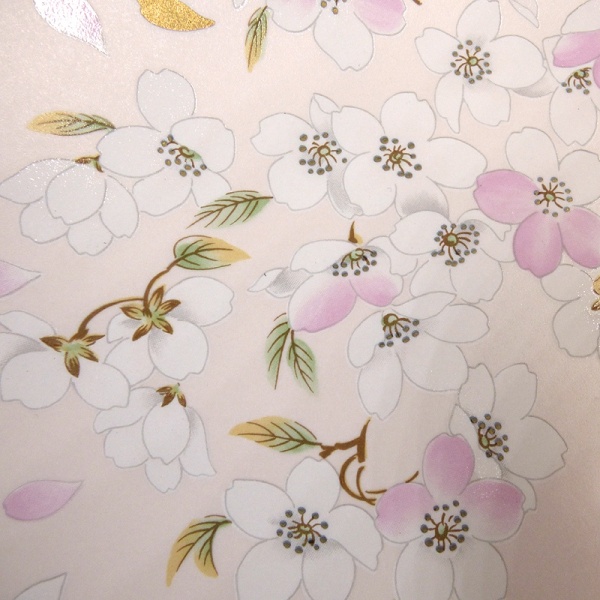 Close up of the delicate Sakura plate design
