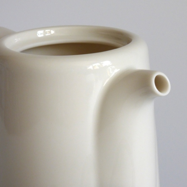 White Japanese teapot spout detail