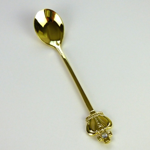 Gold 'Royal Crown' teaspoon