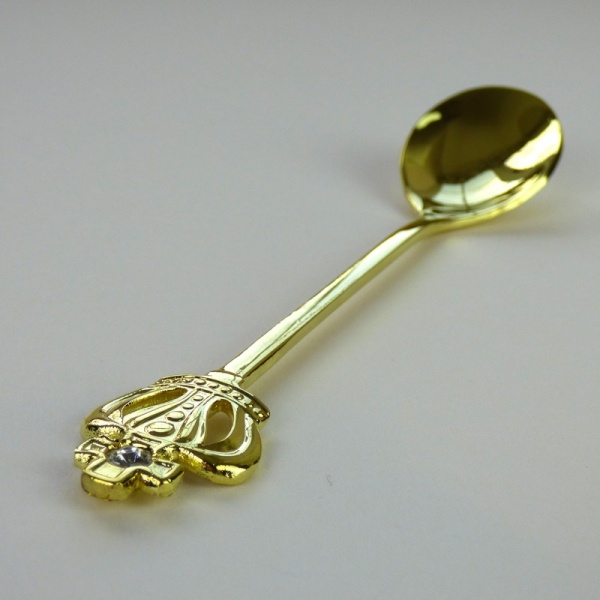 Gold 'Royal Crown' teaspoon