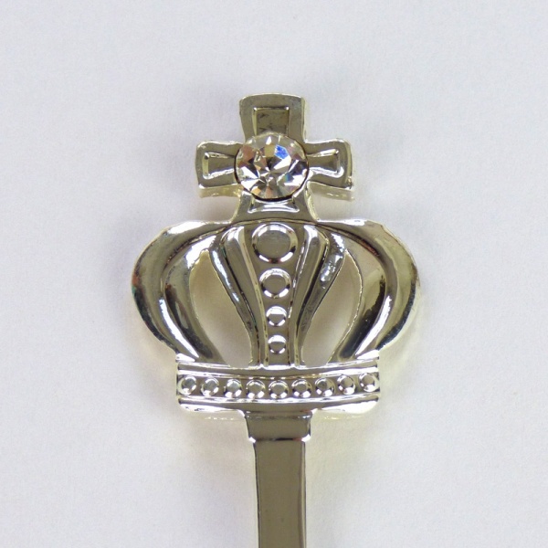 Silver 'Royal Crown' teaspoon - detail