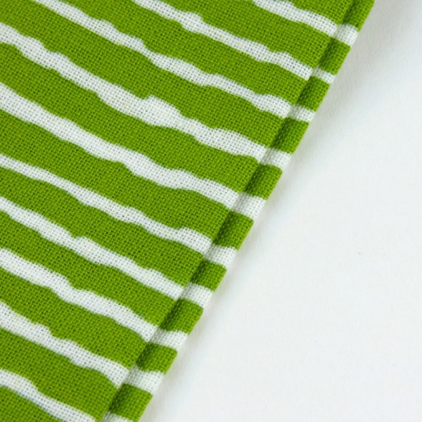 Tenugui cloth green stripes close up