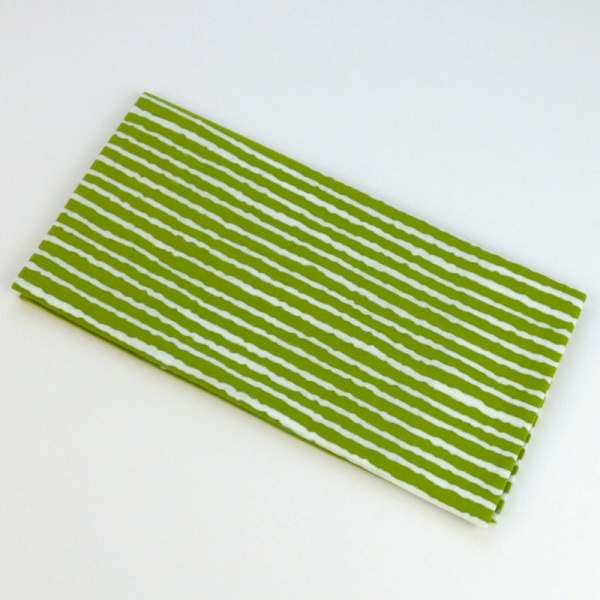 Green stripe Japanese tenugui cloth