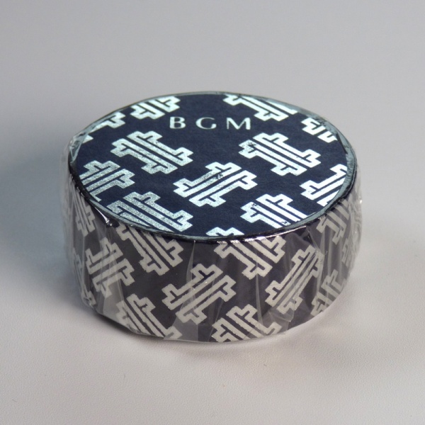 Japanese washi tape in silver and dark blue design