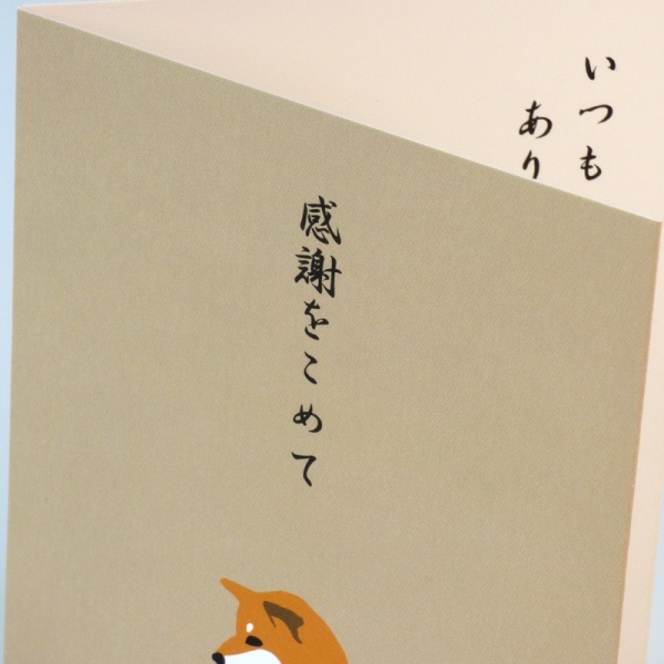 Close up of Japanese writing on the greetings card