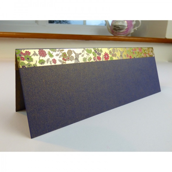 Metallic White Rabbit pattern Japanese washi tape on dark blue background