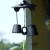 Black cast iron Japanese wind chimes hanging in garden summer house