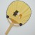 Reverse side of Japanese fan with small bear and tiger sharing candy floss