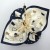 Cotton fabric bento bag with drawstring ties and stylish cat design