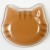 Underside of ginger tabby cat small glass plate