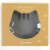 Grey tabby cat small glass plate in box