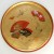 Round Japanese tray with gold leaf and lacquered decorations