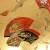 Japanese fans decorating the gold leaf background