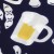 Japanese cotton tenugui cloth close up of frothy beer glass design